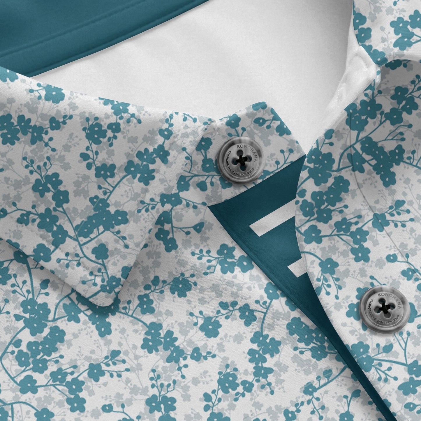 Floral patterned shirt with buttons and a collar